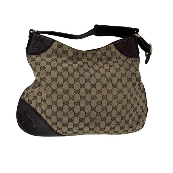 Gucci Jackie Horsebit Hobo Bag GG Canvas Monogram Brown Leather Vintage - Picture 7 of 15